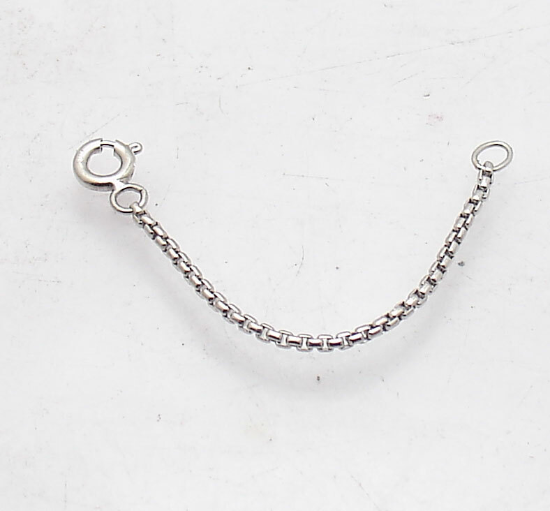 1.3mm Round Box Extender 4 Bracelet Necklace Chain Pendant Real 14K White Gold