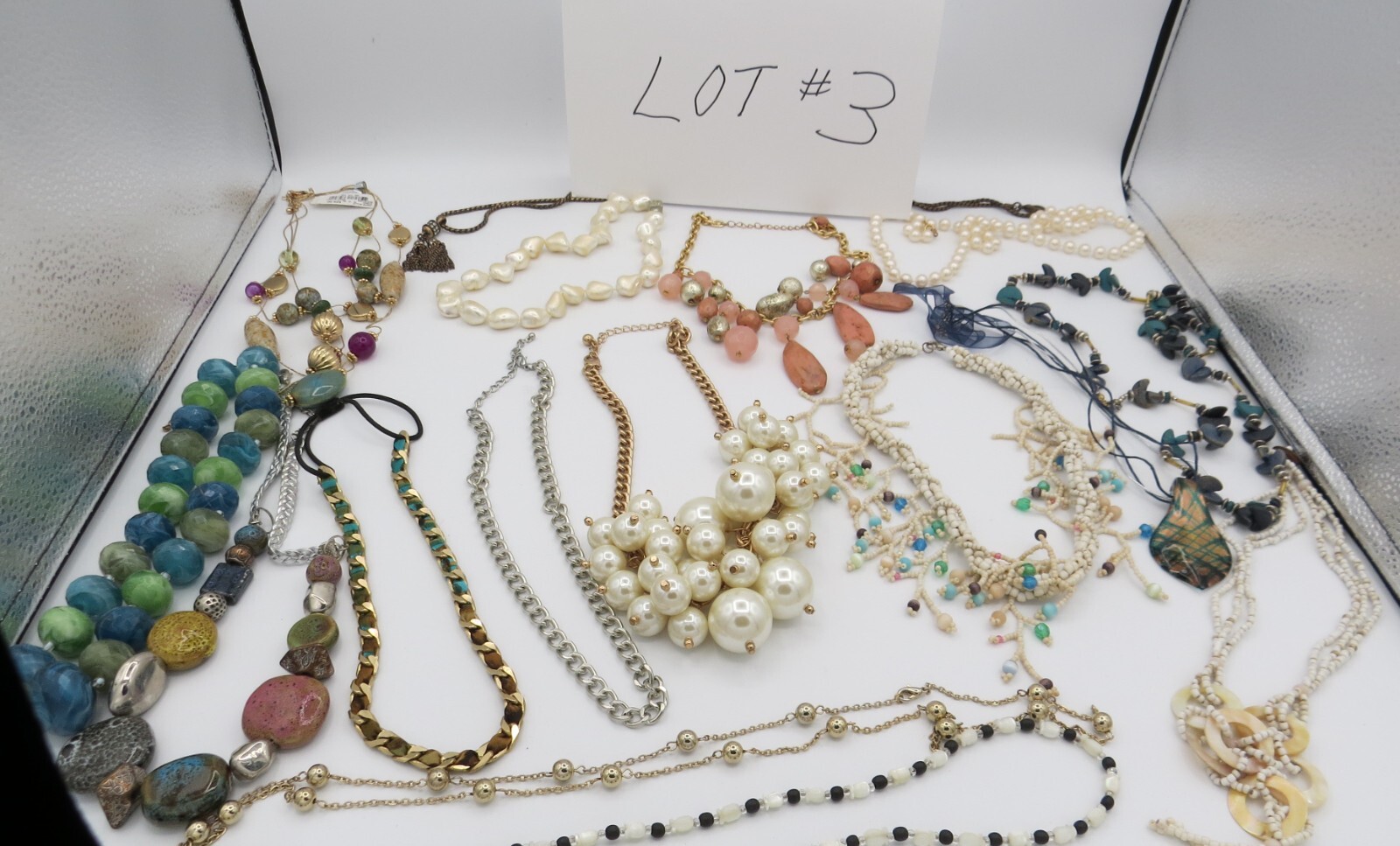 Costume Jewelry Lot 16 Necklaces 14 Bracelets 9 Earrings 7 Pins/Pendan Resale #3