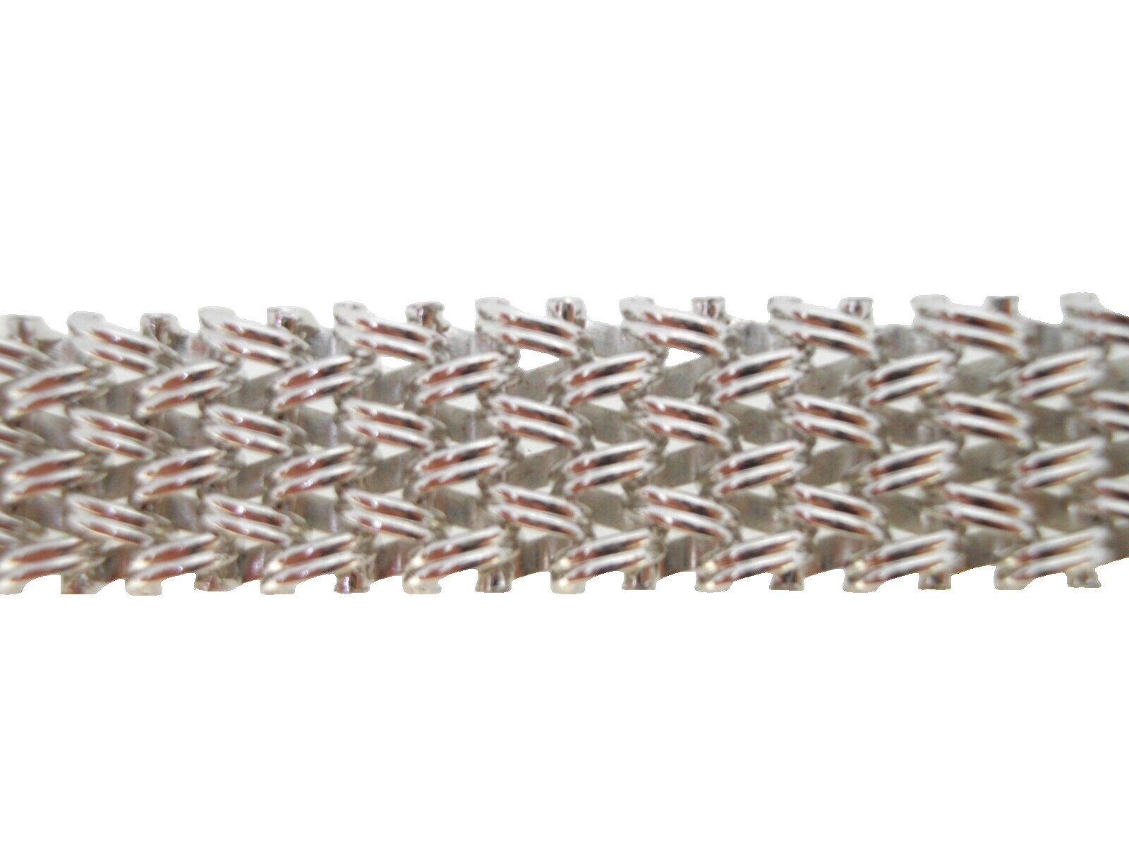 Bracelet Speidel ID Identification Rhodium Electroplate Woven Links 7.5 inch Vtg
