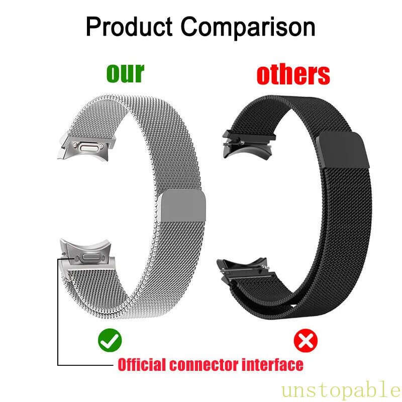 Quick Fit Milanese Metal Band Strap For Samsung Galaxy Watch 4 5 6 40/44/43/47mm