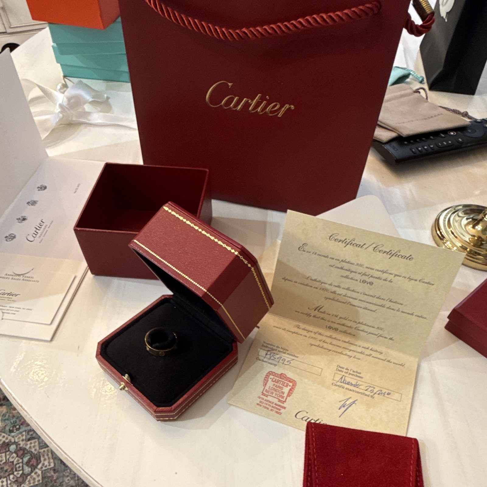 Cartier Classic Love 18K Yellow Gold Ring Size 57 Signed 5.5mm