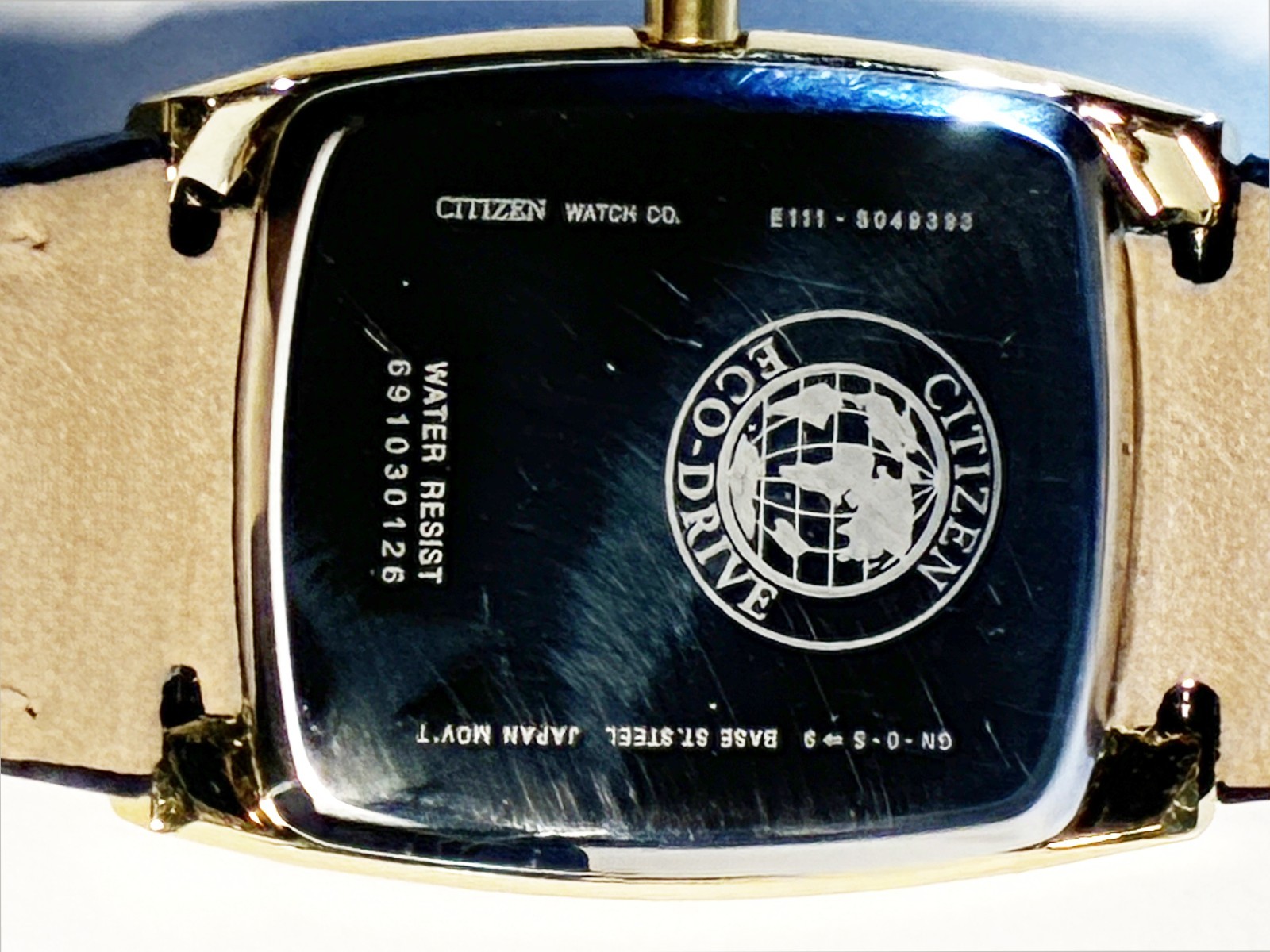 Excellent Citizen Eco Drive Mens Black & Gold Date Formal Dress Watch BM6574-09E
