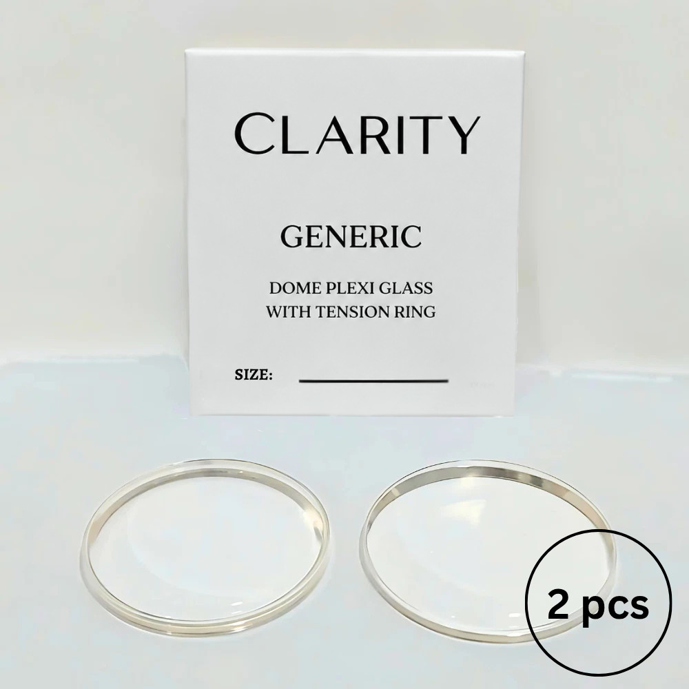 Crystal Generic Dome Acrylic Watch Plexi Glass with Tension Ring (Armoured) 2PCS