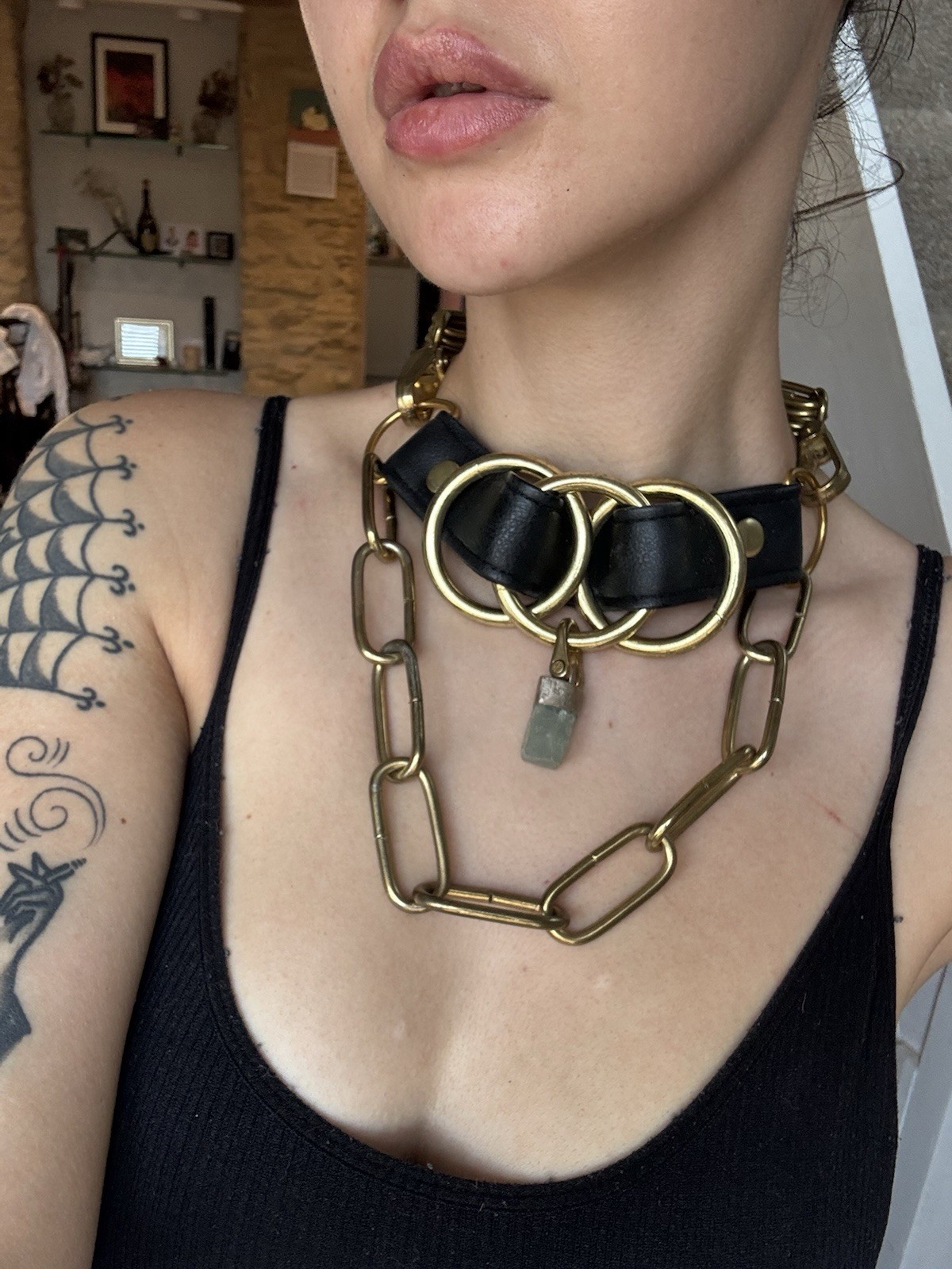 Tommy Vowles X Smith & Sun Aquamarine And Chain Infinity Vegan Leather Necklace