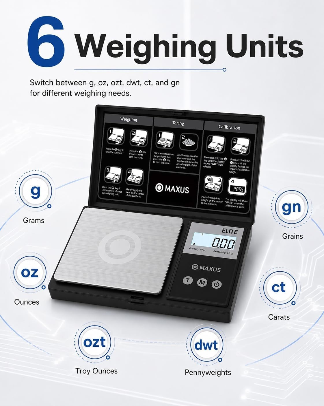 High Precision 500g Pocket Gram Scale – 0.01g Accuracy, Lightweight & Compact