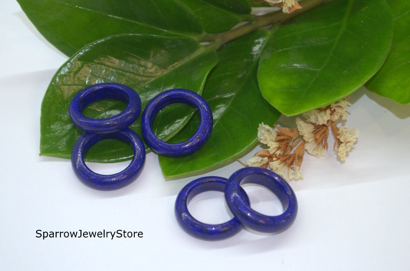 Handmade lapis lazuli ring Carved blue stone ring Minimalist jewelry Chakra ring