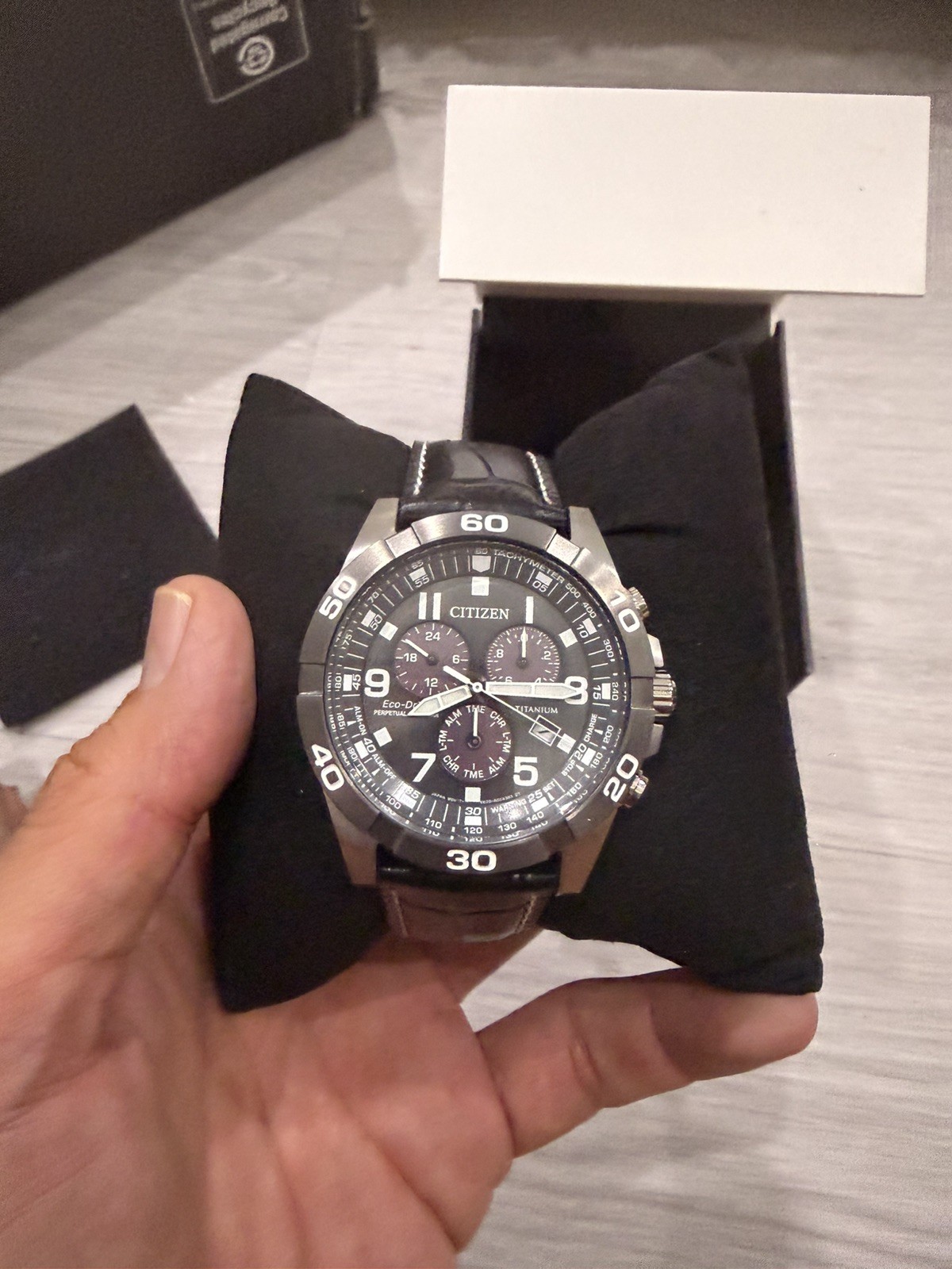 New Citizen Eco-Drive Brycen BL5558-15H Super Titanium Chronograph Men’s Watch