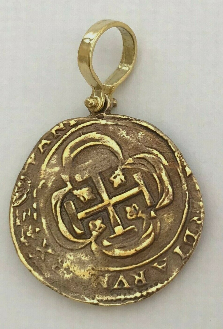 ATOCHA Coin Pendant 925 Sterling Silver Antique Gold Treasure Shipwreck Coin