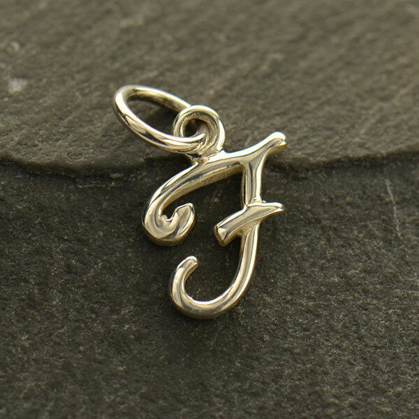 Sterling Silver 0.925 Initial Letter Script Alphabet Necklace Pendant Charm A-Z