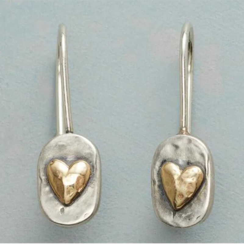 Women’s Retro Heart Ear Hook Elegant Alloy Earrings Fashion Jewelry Gift