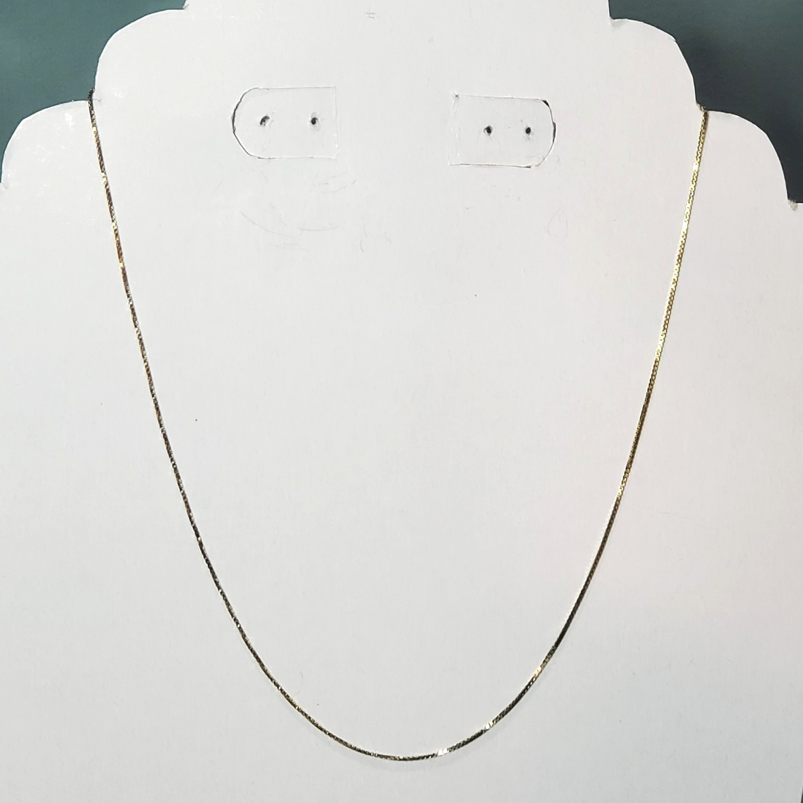 Vintage Italy S925 Sterling Silver 18K Gold Vermeil Box Link Chain Necklace 18″