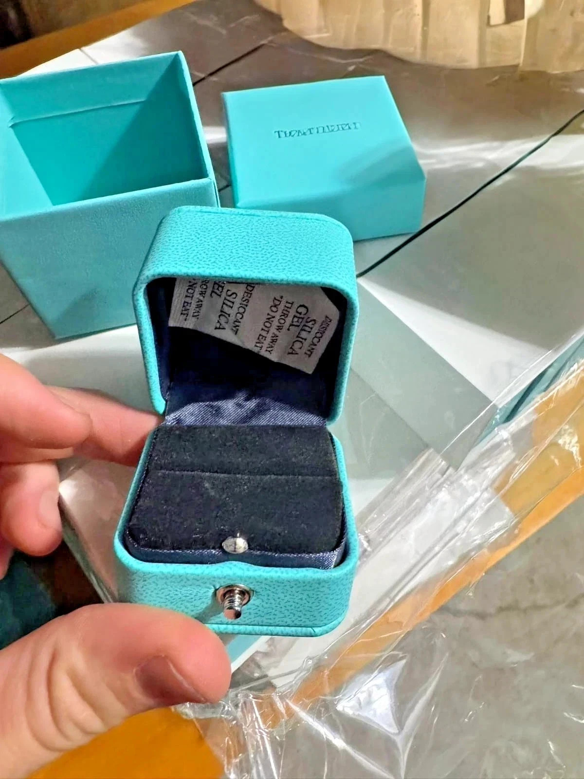 Tiffany & Co Engagement Ring Box + Outer Box + Pouch + Certificate + Folder +Bag
