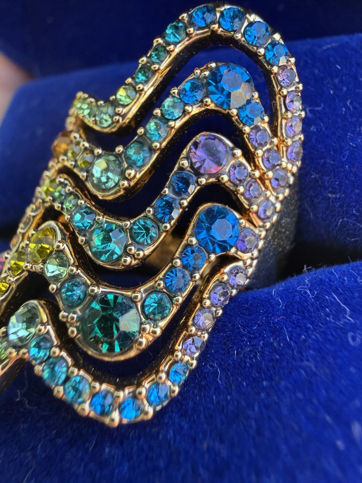 Kurt Geiger Rainbow Wave Cocktail Ring Size 7