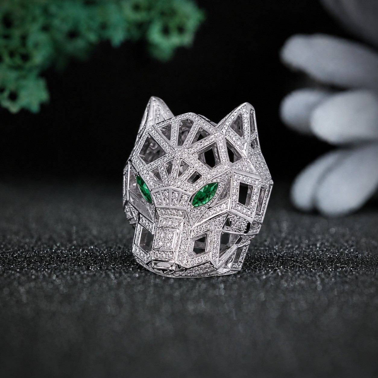Iced Out Wolf Head Pendant VVS Moissanite 925 Sterling Silver Animal Necklace