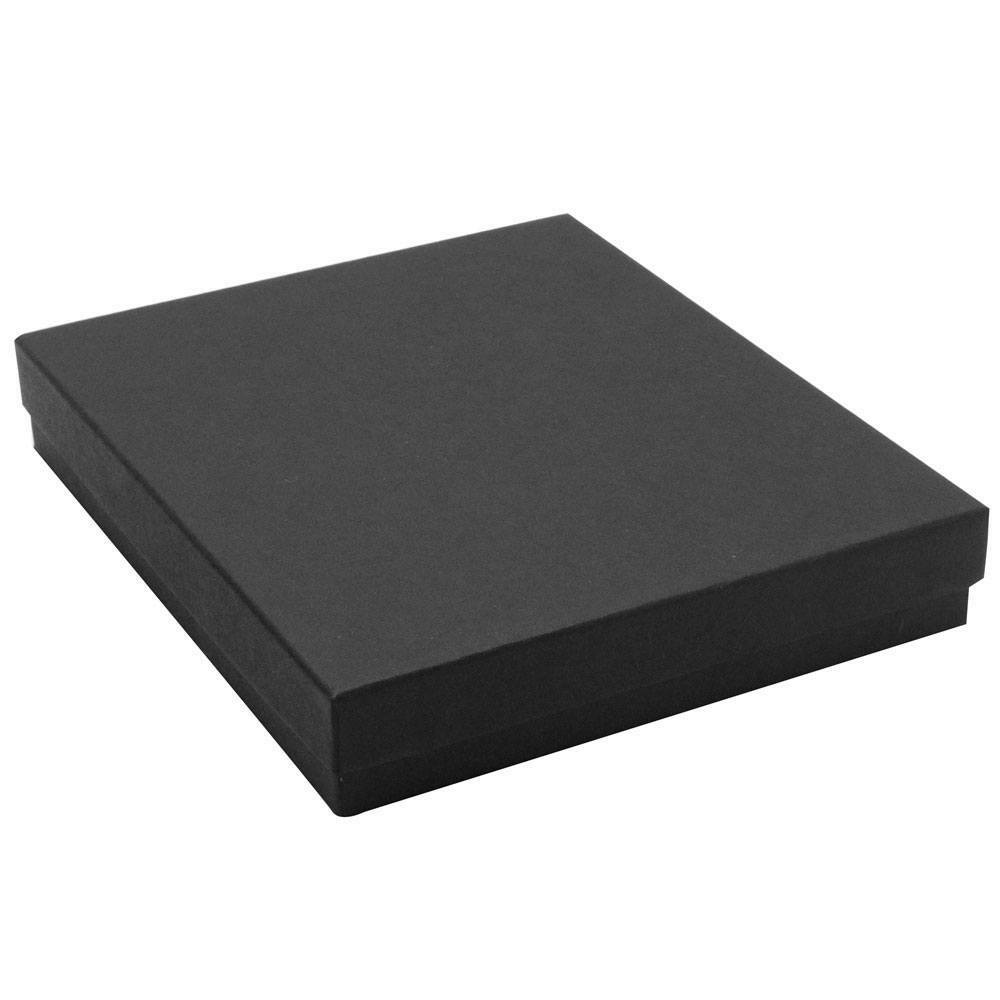 100 Matte Black Cotton Filled Boxes Jewelry Gift Box 5-3/8″ x 3-7/8″ x 1″