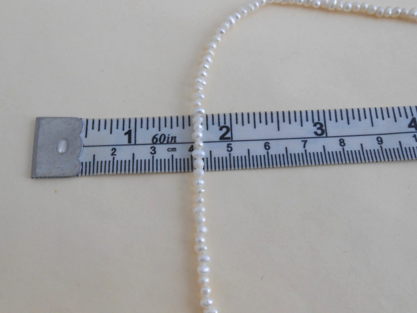 Tous 18k gold plating over silver 2mm Pearl Choker Necklace 38cm =15″