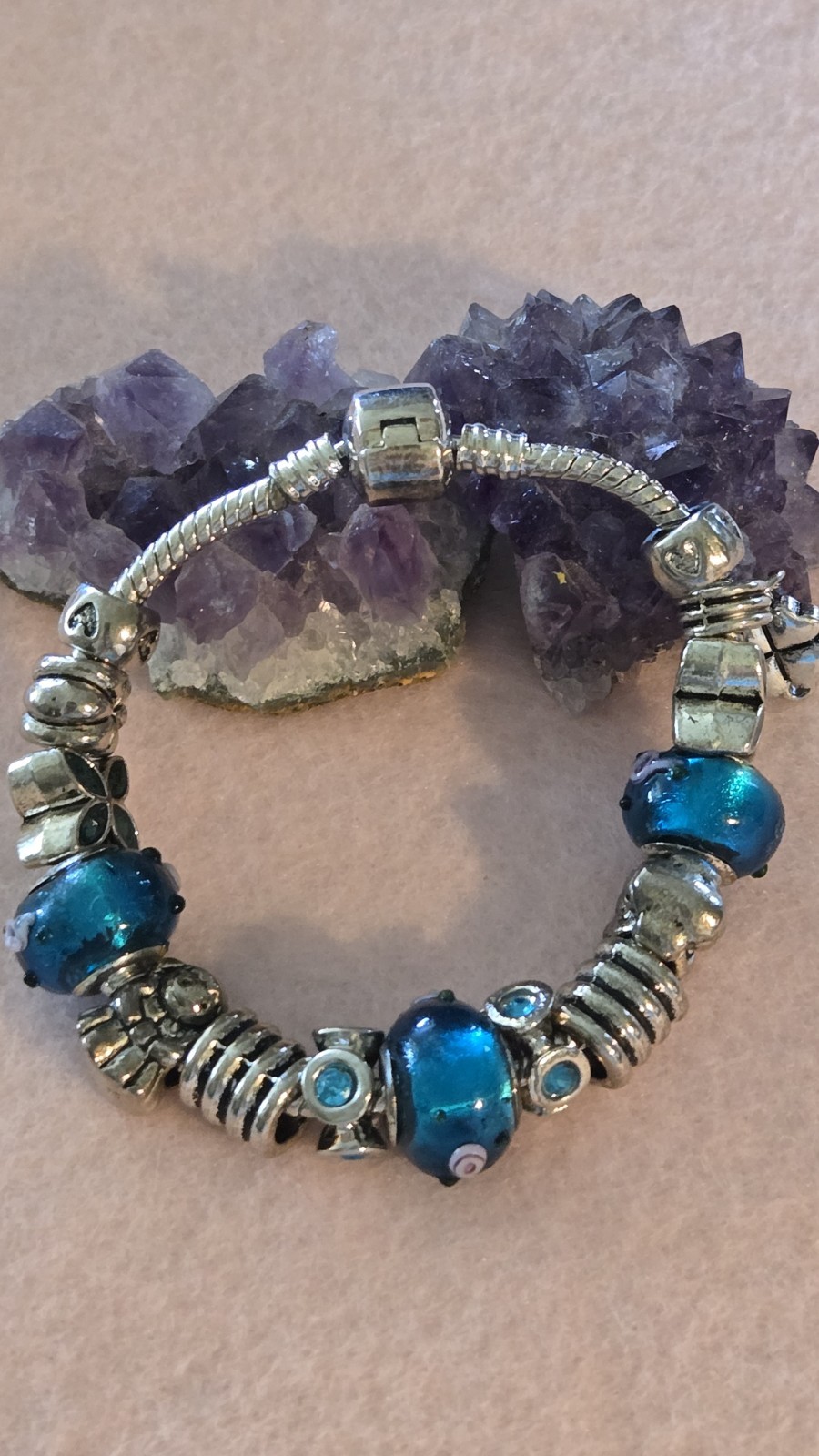 Pretty Little 925 Cable Bracelet Unbranded With Generic Charms! 7.25″