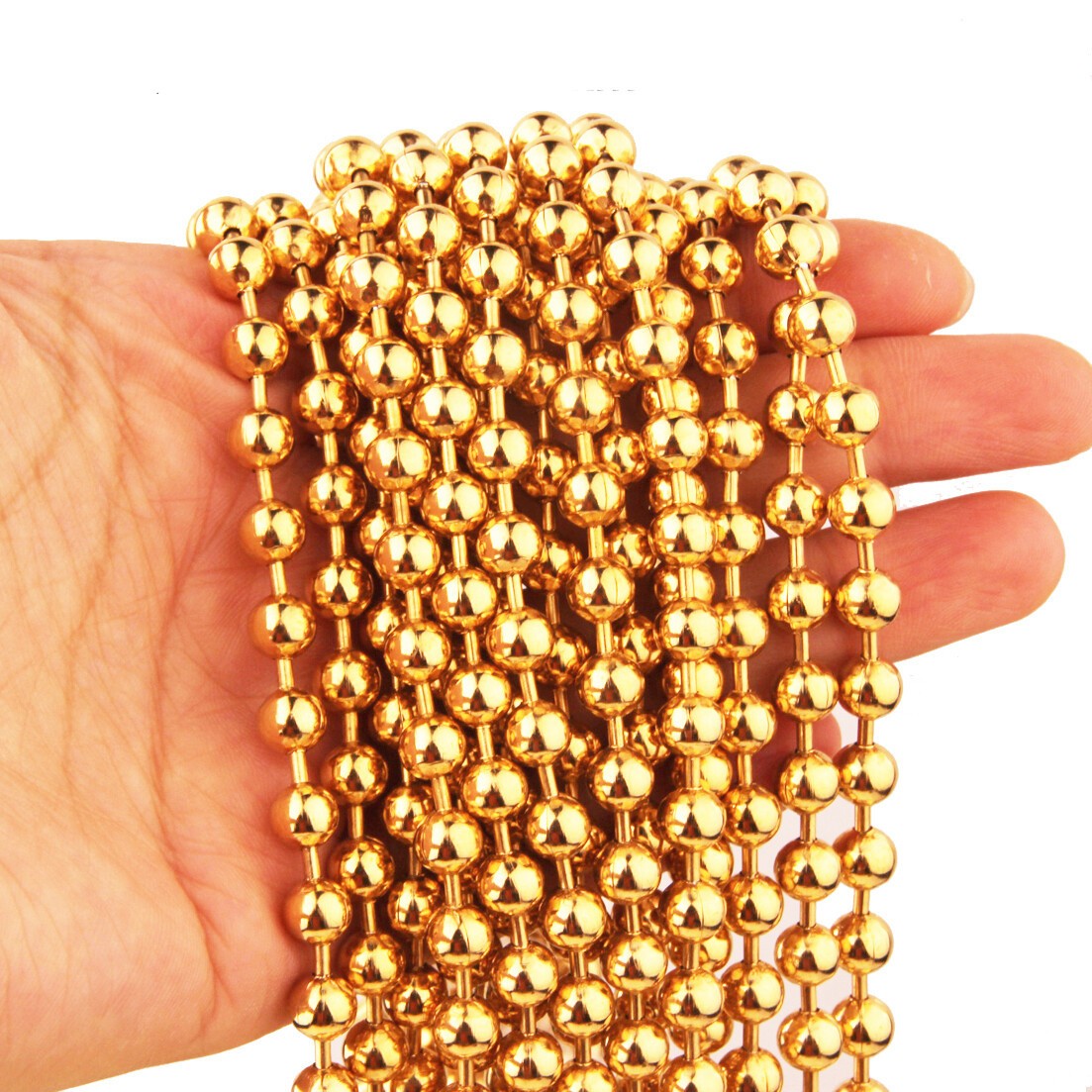 1.5-12mm Wholesale Stainless Steel Gold Bead Ball Chain Necklace Unisexs Link