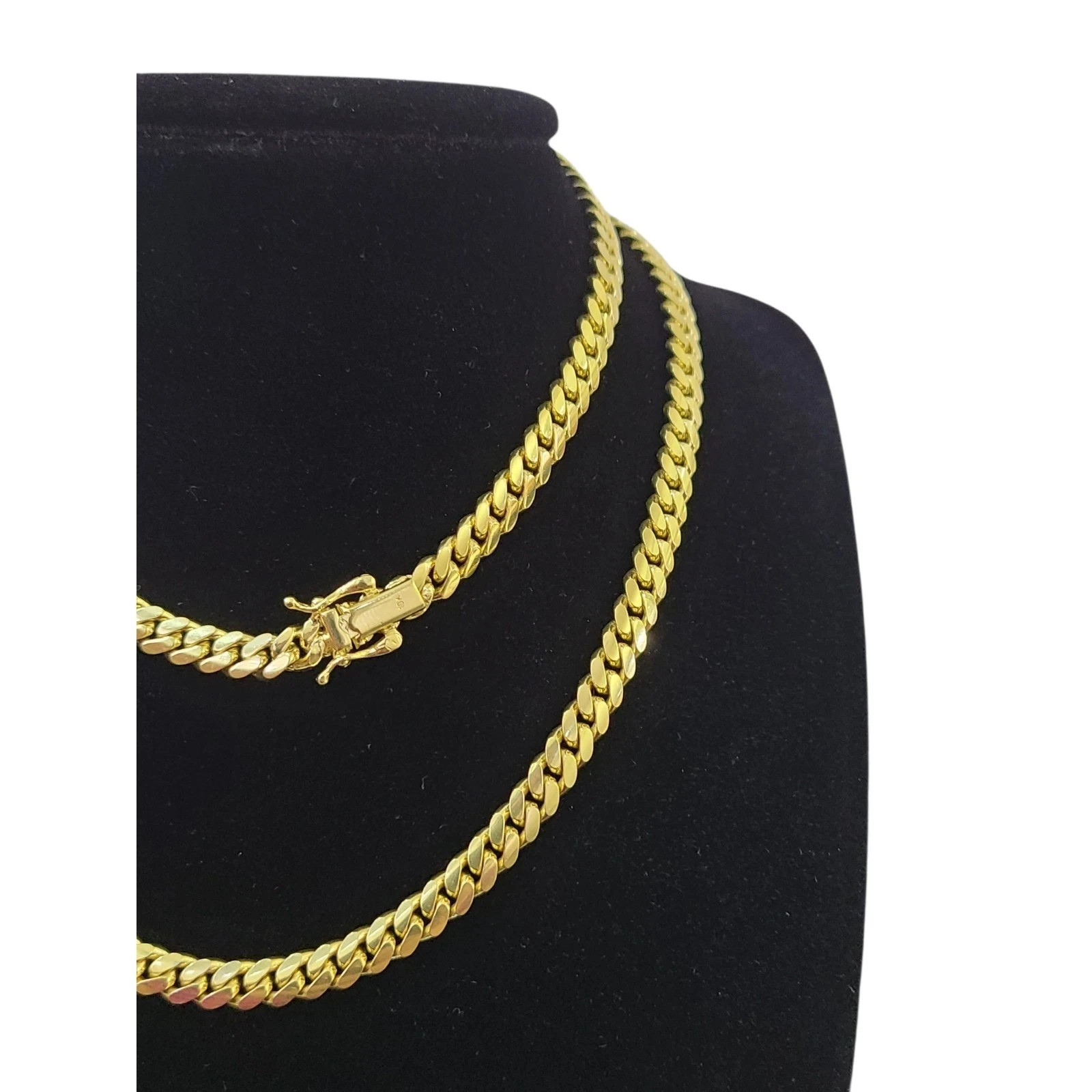 10k Solid Gold Miami Cuban Chain 2mm 3mm 4mm 5mm 18 20 22 24 inch Men Women