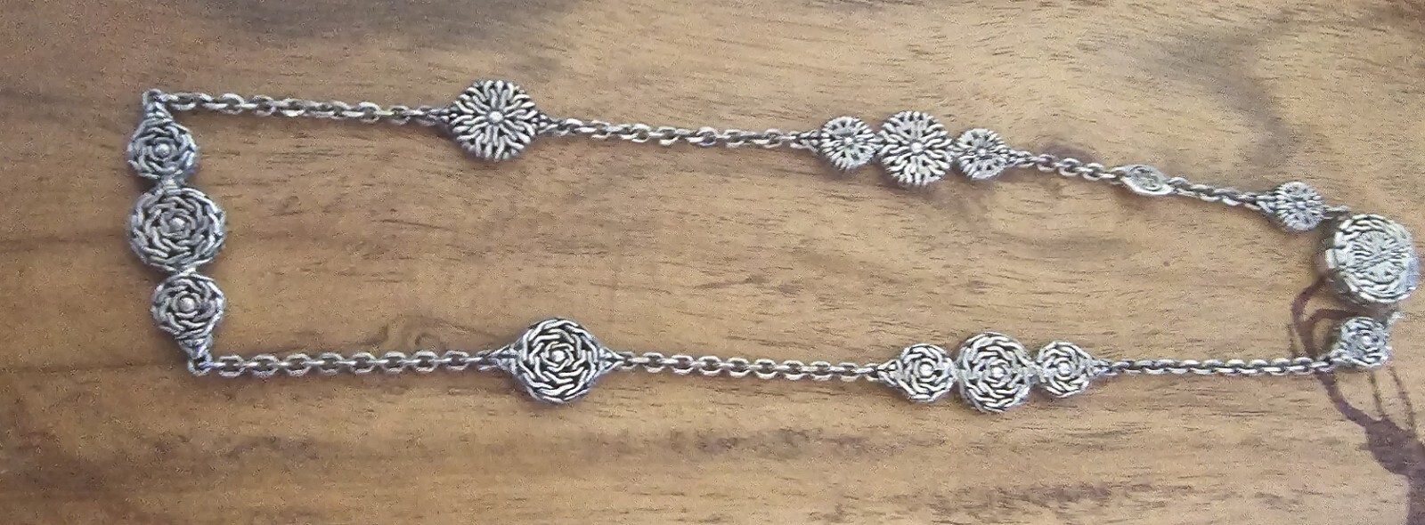 John Hardy Sterling Silver Necklace 28.5 Grams Approx. 15.5″ SLENDER FIT