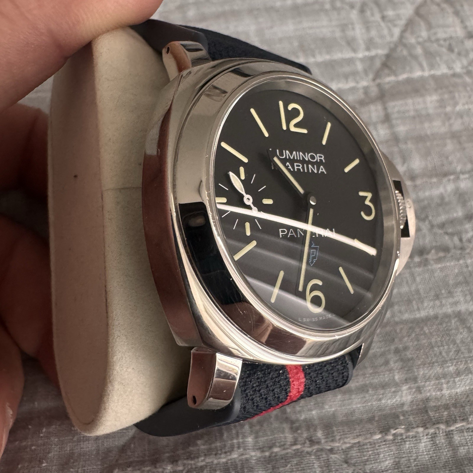 Panerai Luminor Silver Men’s Watch PAM00777 Automatic Black Dial 44mm Used