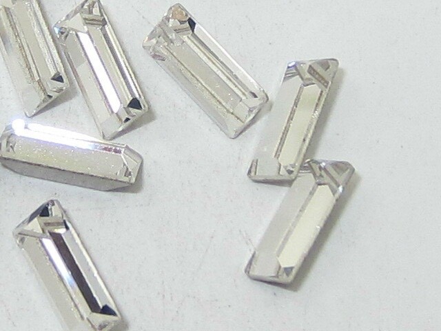 12pcs 4X2mm CRYSTAL BAGUETTE FOILED POINTED BACK BRILLIANCE Rhinestones
