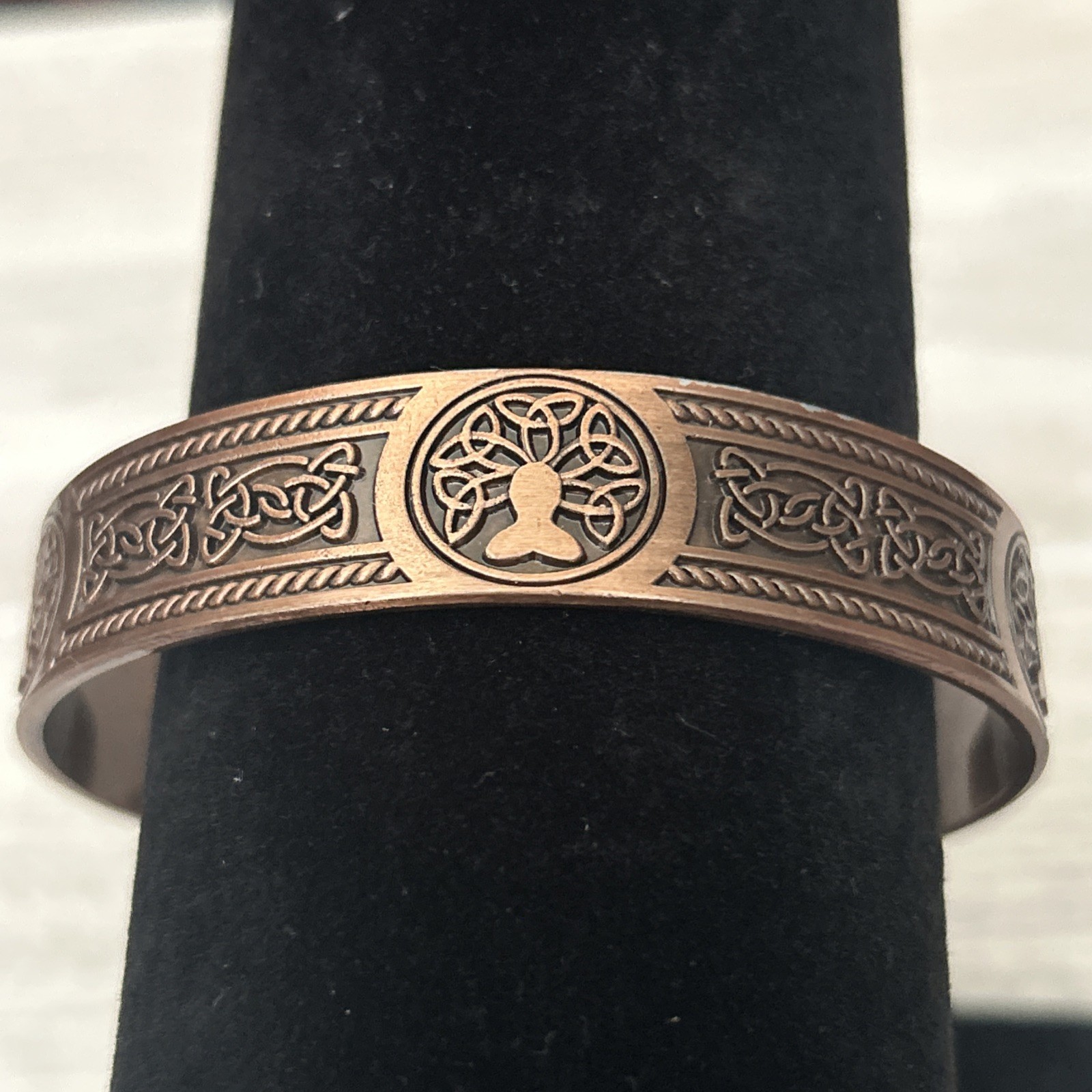 Copper Magnetic Bracelet Arthritis Pain Therapy Energy Cuff Tree of Life