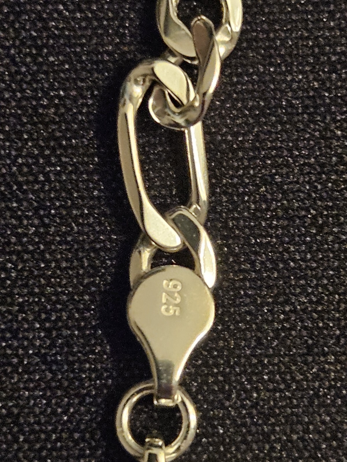 Solid 925 Sterling Silver Figaro 5MM Link Chain Necklace Italy Unisex