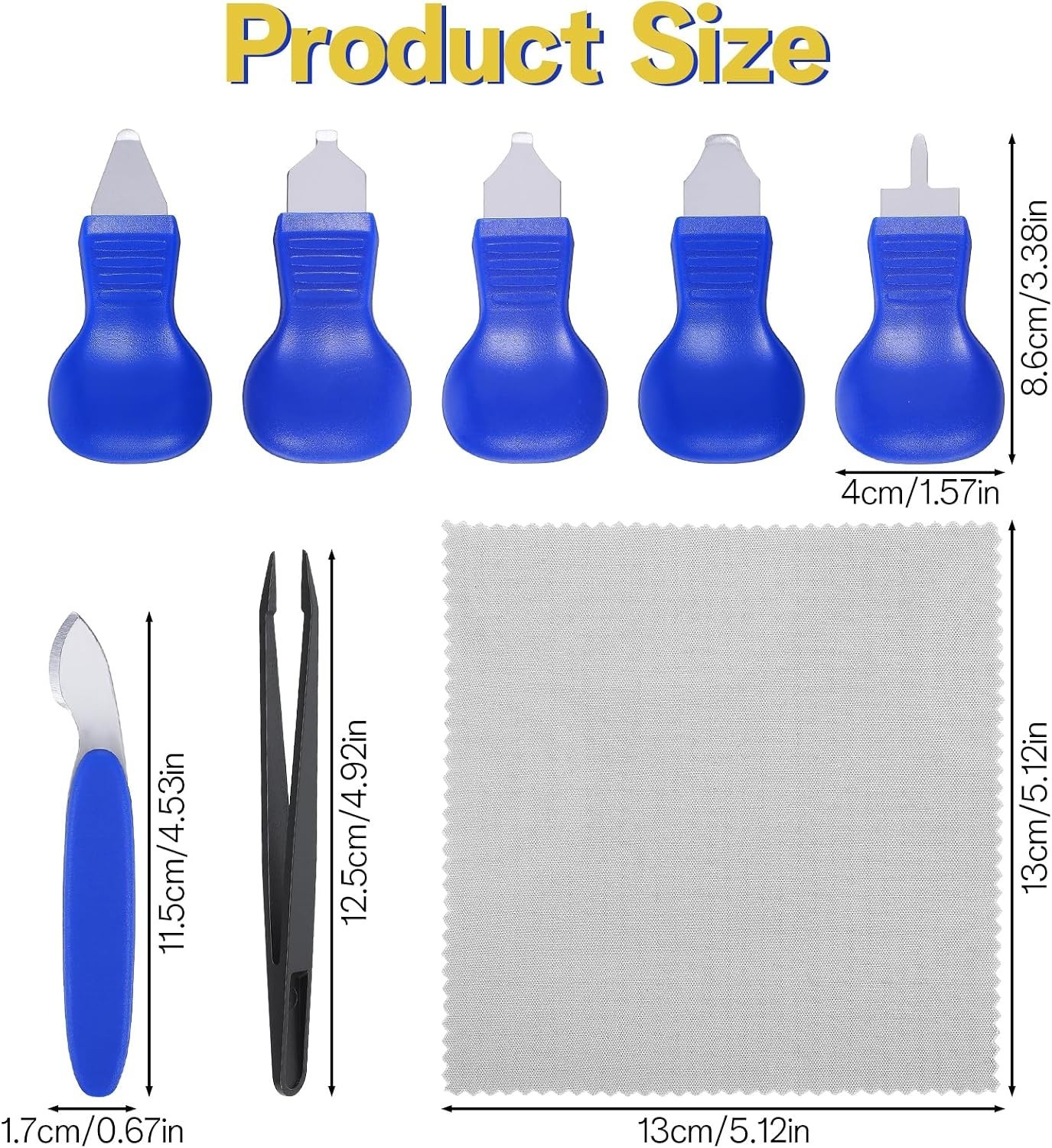 All-in-One Watch Back Removal Tool Set – 8 Pieces with Tweezers and Cloth