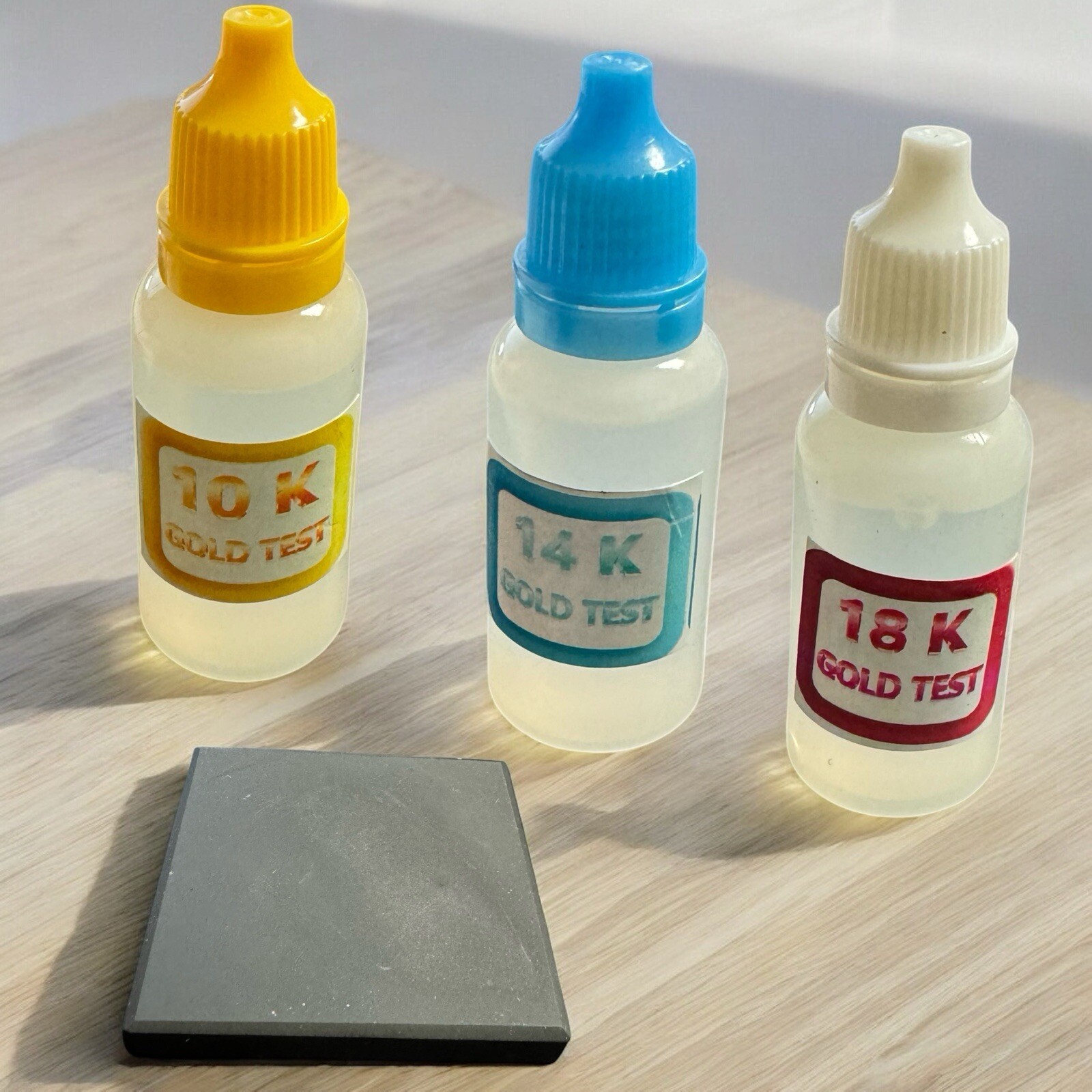 Easy Gold Testing Kit Check Your Jewelry 10k 14k 18k Solution Acids + Stone