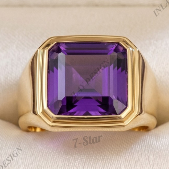 Amethyst Gemstone Ring 925 Sterling Silver Lovely Men’s Gift Ring All Siz