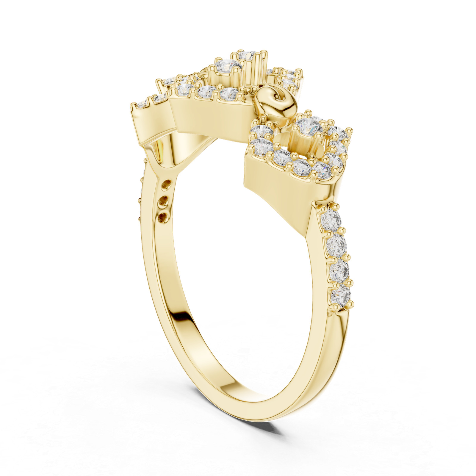 Natural Certified Anniversary D VVS1 Diamond Split Shank Ring 14k Gold Ovar