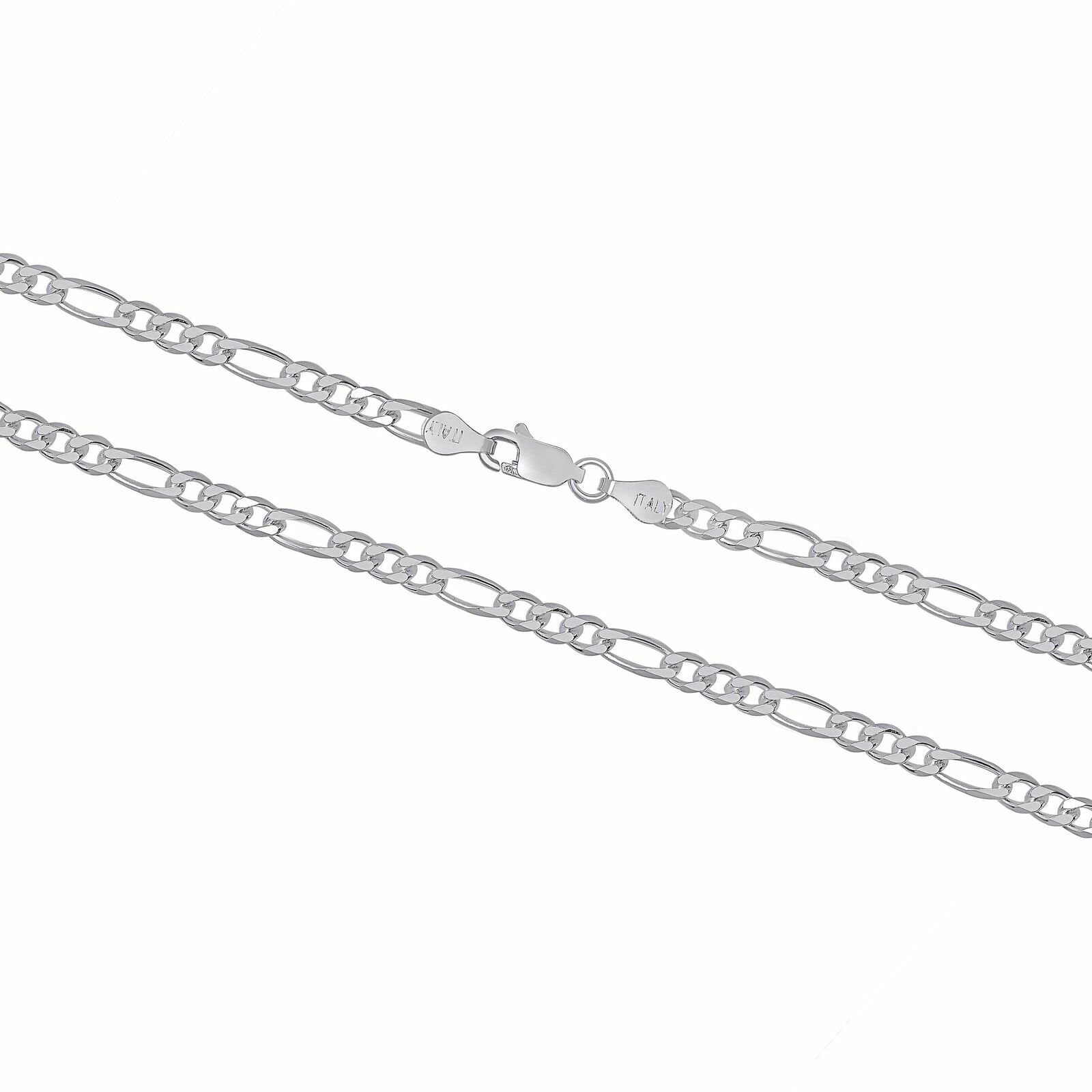 925 Sterling Silver 3MM Figaro Bracelet , Anklet And Necklace ALL SIZES 7″-30″