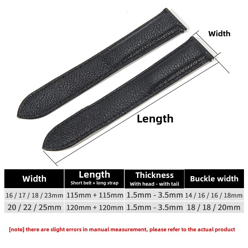Genuine Leather Watch Band Strap Double Ends for CTR Tank 16/17/18/20/23/25mm