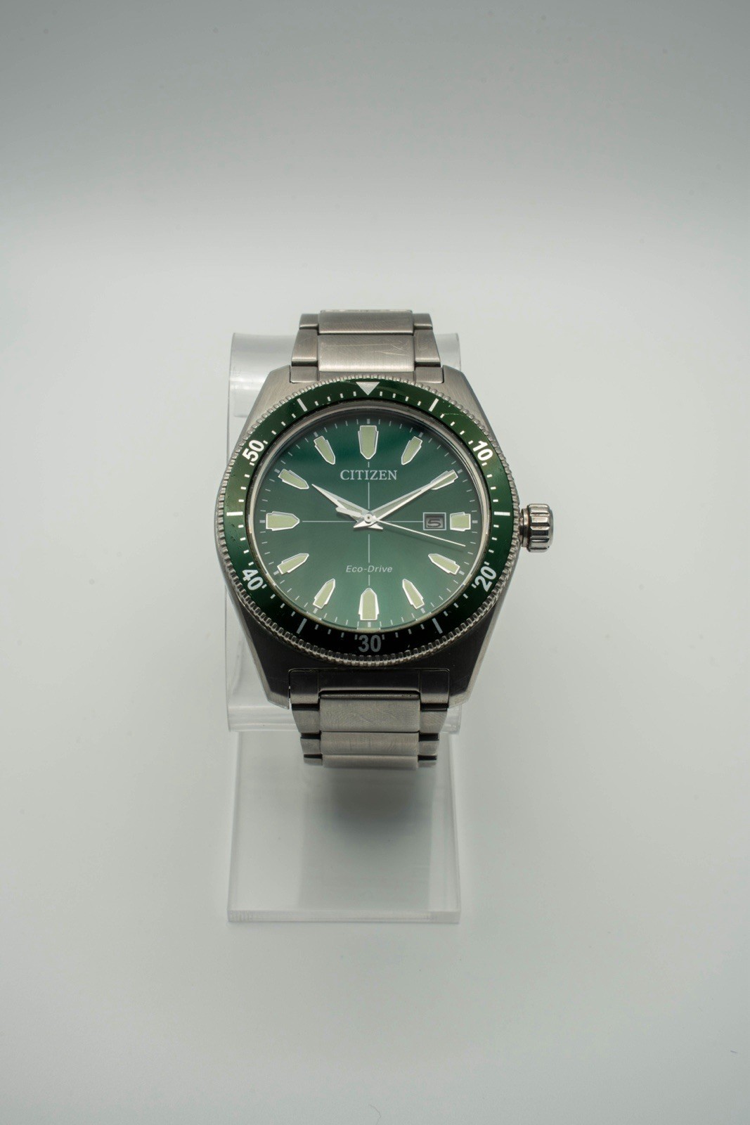 Citizen Eco-Drive Vintage Brycen – Green Dial Stainless Steel (Retails $425)