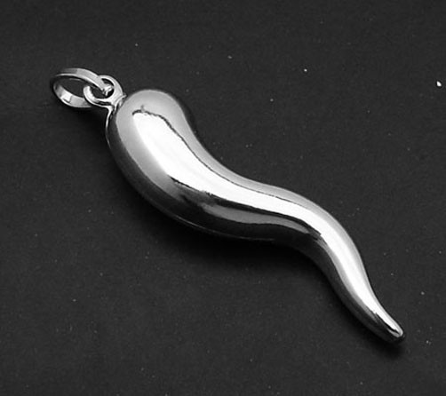CORNICELLO ITALIAN HORN 925 Sterling Silver Charm Pendant – All Sizes! S M L XL
