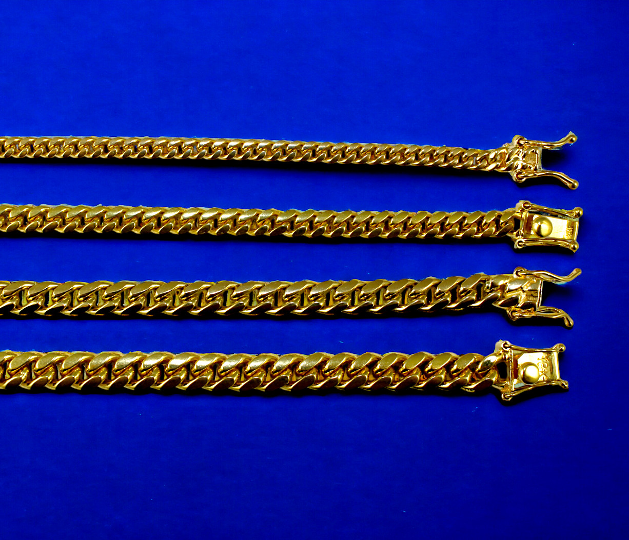 18K Yellow Gold SOLID Miami Cuban Link Chain Necklace Bracelet 3mm-7.5mm 7″-30″