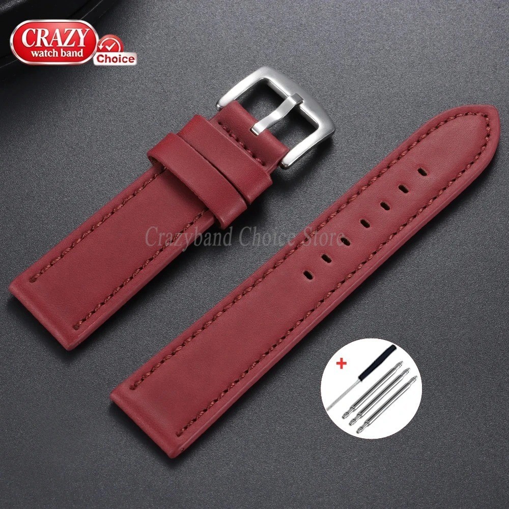High Quality Leather Watch Band Straps mens stitched Wristband 18 20 22 24mm