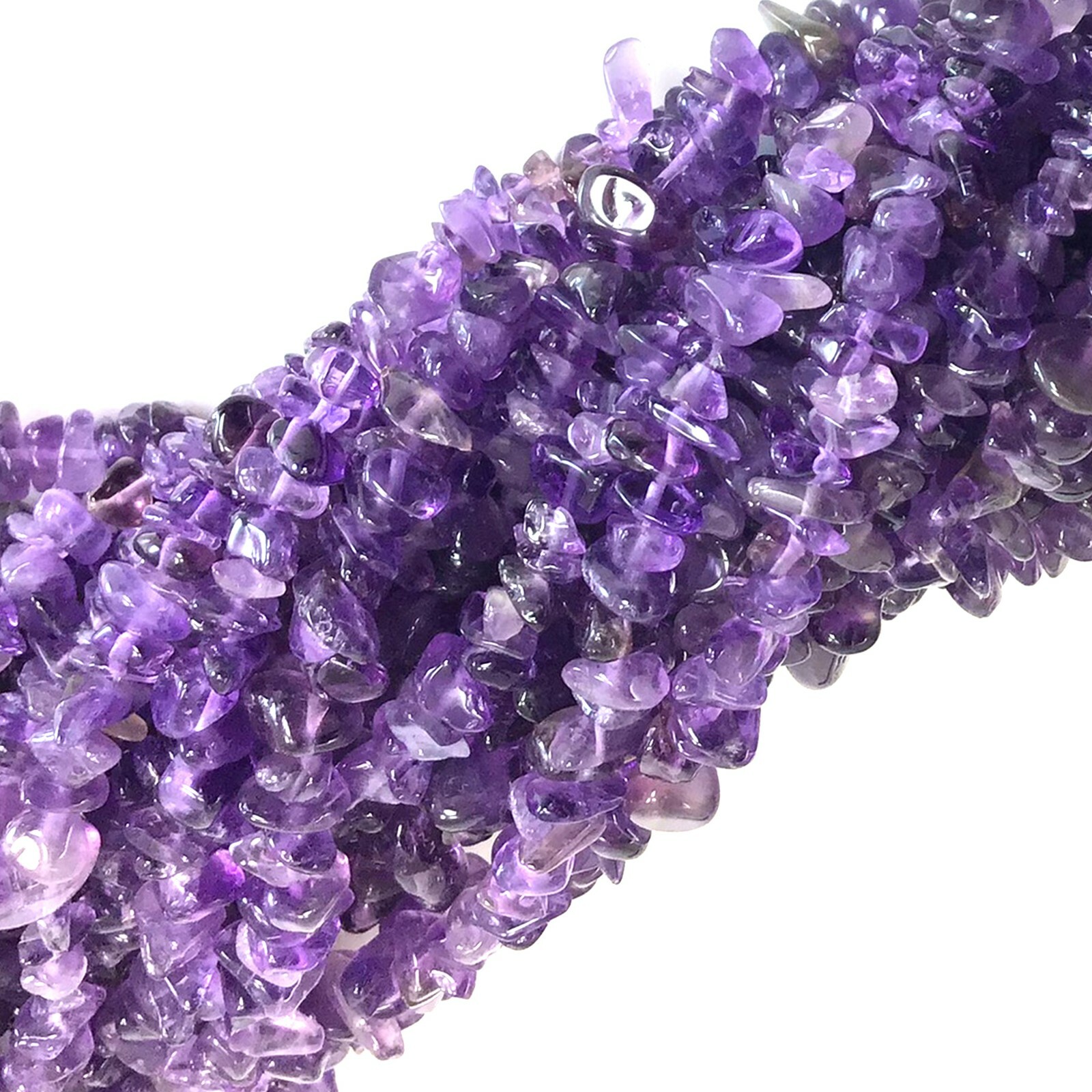 Gemstone Amethyst Chips Small Bead Freeform Nugget Chip 32″ strand Free Shipping