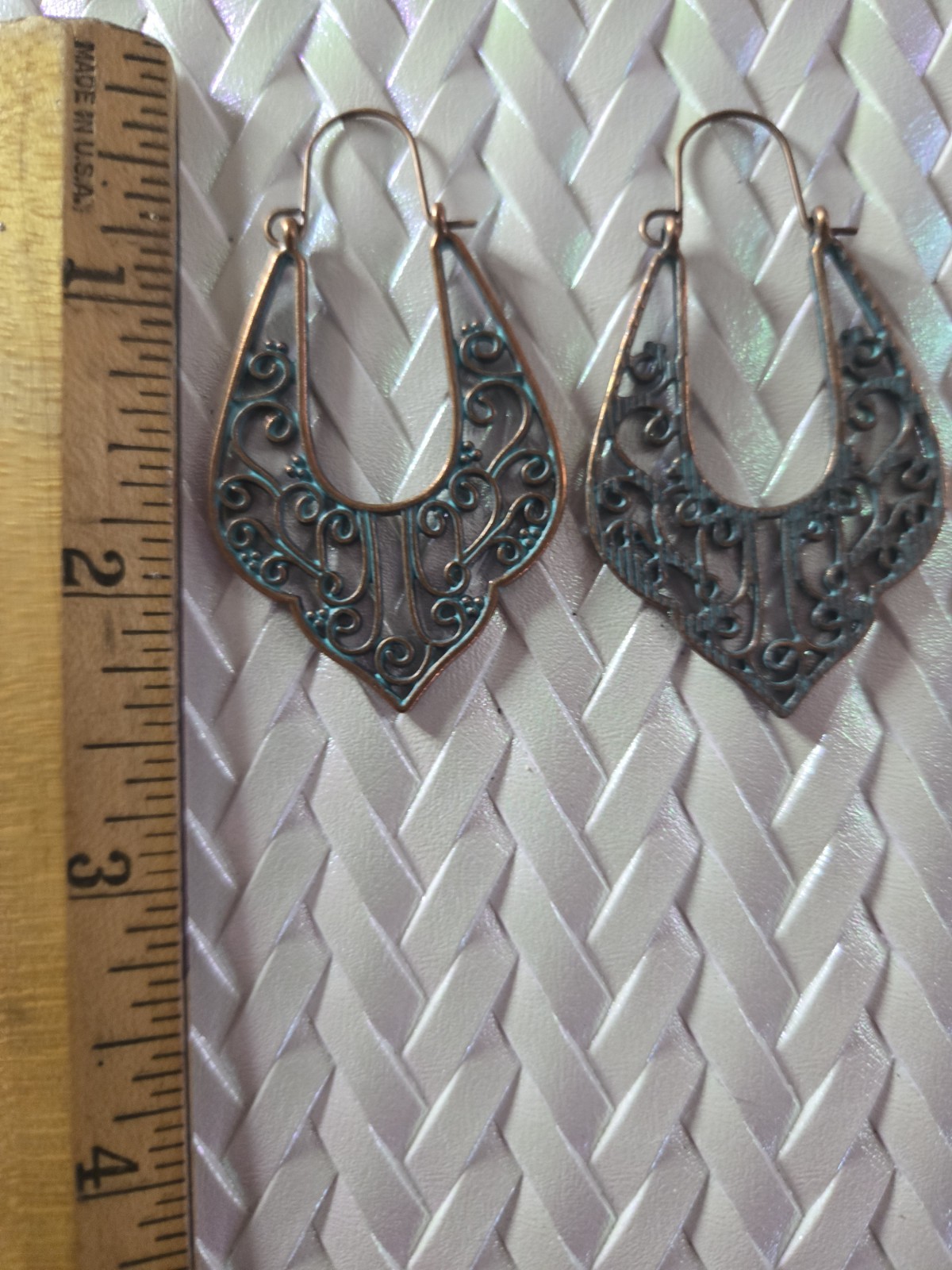 Metal Faux Patina Copper Look Dangle/Drop Hook Earrings