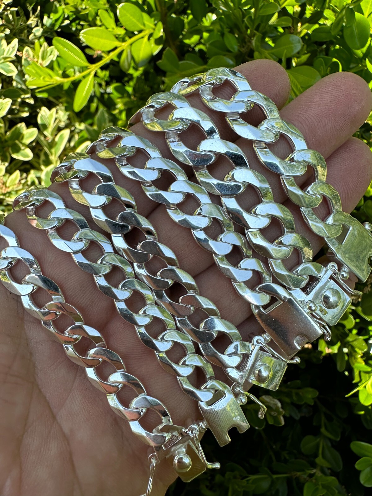 Curb Cuban Link Chain Necklace Bracelet Real 925 Sterling Silver Sleek Box Clasp