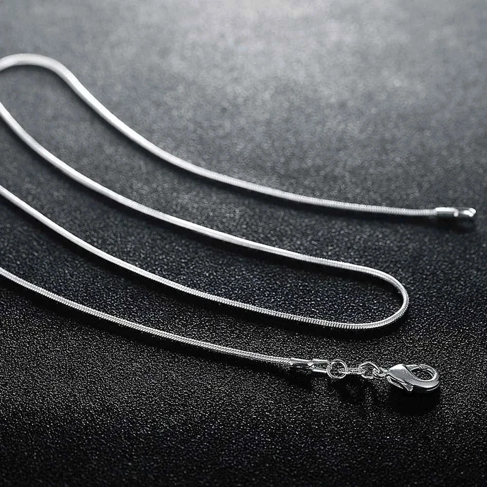 10PCS wholesale 925 sterling solid silver 1MM 16-30inch snake chain necklace