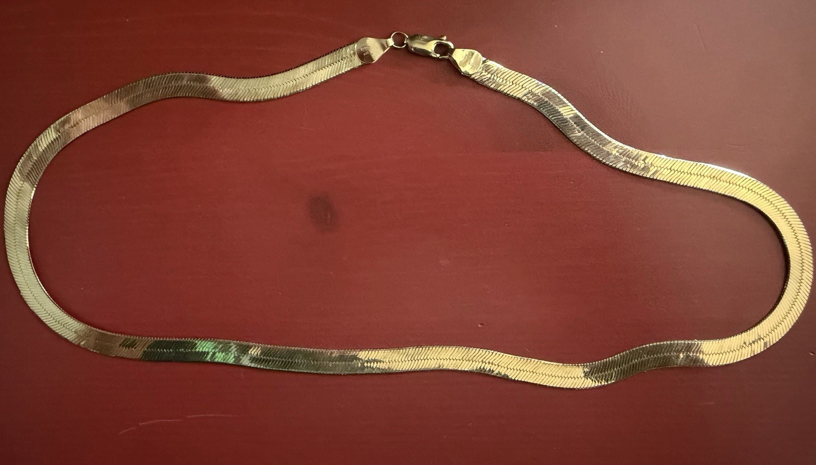 Vintage OroAmerica 14K Yellow Gold Herringbone Chain Necklace 20″ 19g Italy