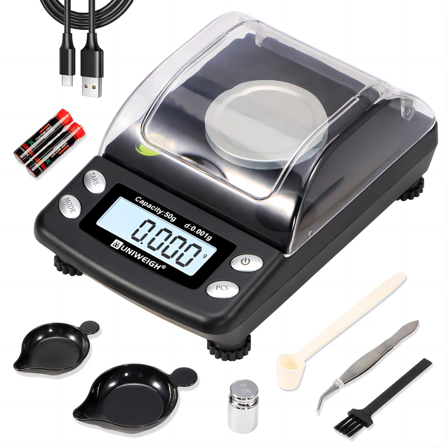 Digital Milligram Scale Accurate 0.001G/50G,Precision Mg Scale for Jewelry,Powde