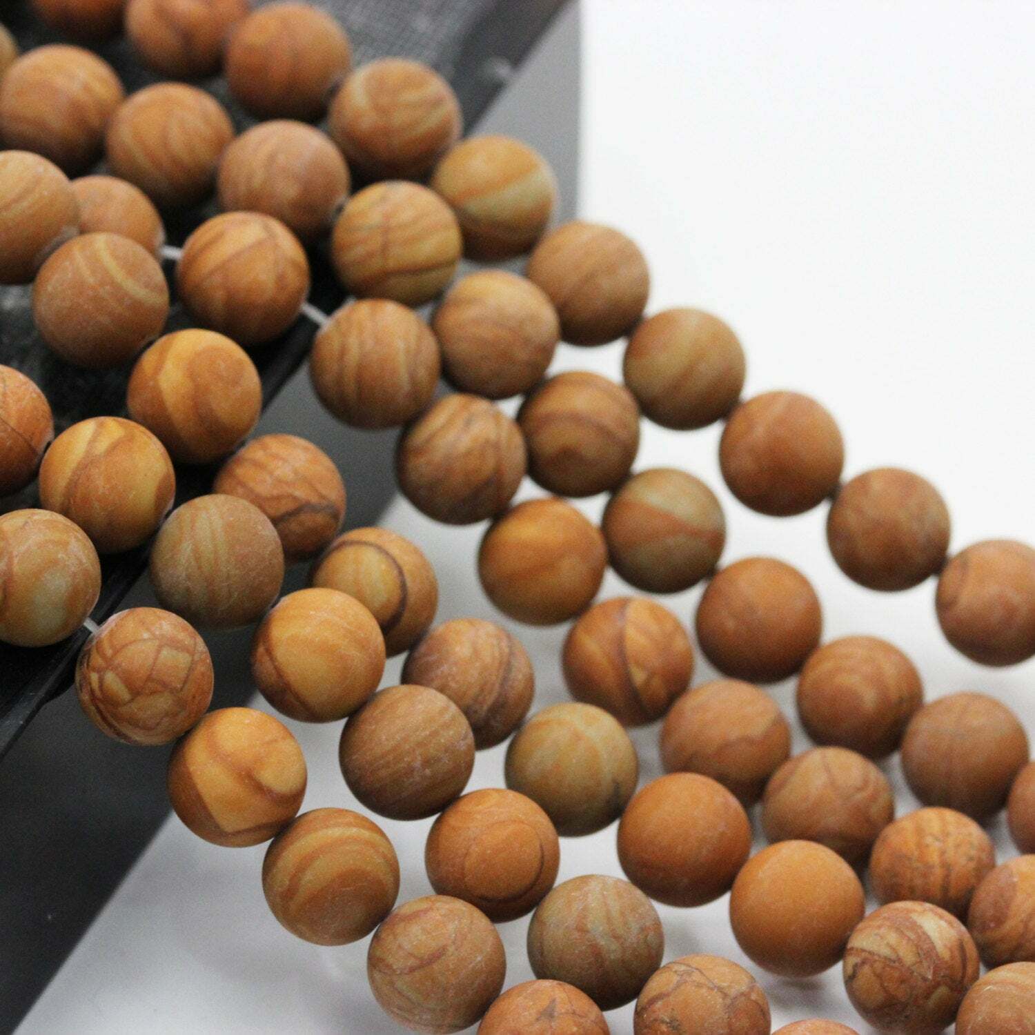 Wood Grain Jasper Matte Round Beads 4mm 6mm 8mm 10mm 12mm 15.5″ Strand