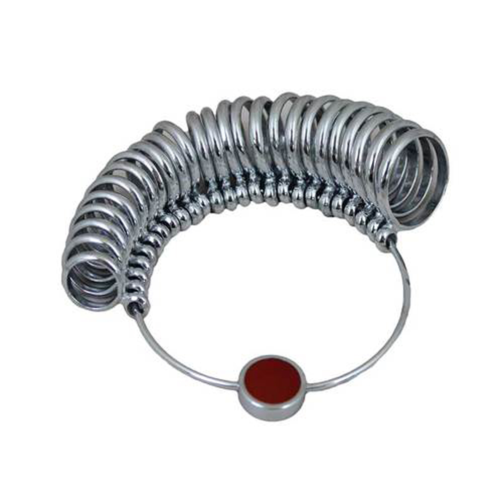 FINGER SIZER Nickel Plated Flat with Red Numbers 1-15,Half Round(ga13)