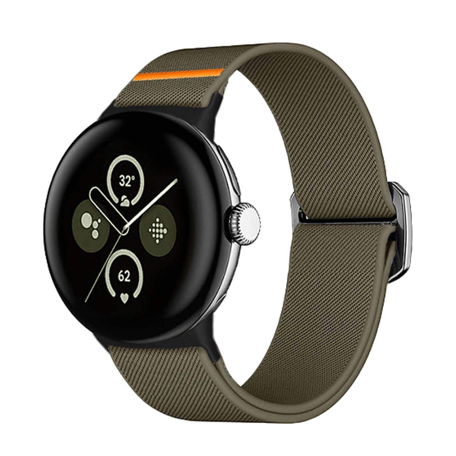 For Google Pixel Watch 3 2 1 41mm/45mm Elastic Nylon Bullhead Buckle Band Strap