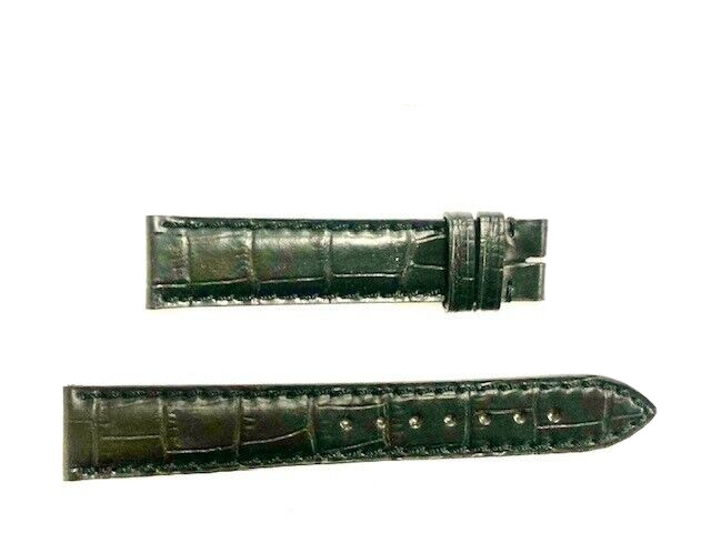 Longines 16 X 14 mm Black Genuine Leather Watch Band Strap Original