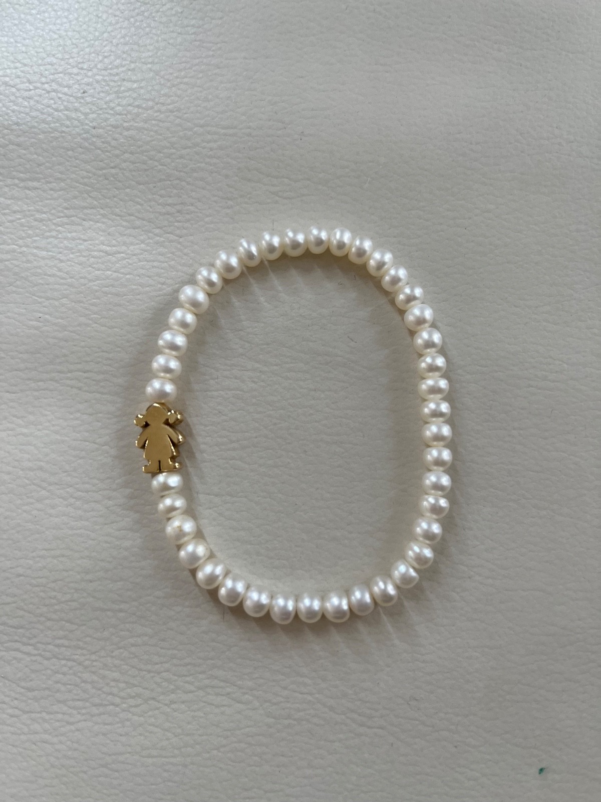 Authentic 18K Yellow Gold and White Pearls TOUS Bracelet