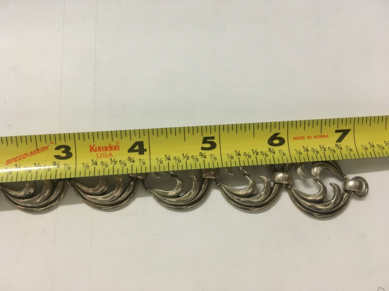 Vintage Silver Tone Swirl Link Bracelet Genuine Silver Plate 7″ x 1″ Wide